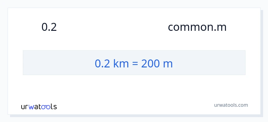 การแปลง 0.2 กิโลเมตร เป็น มิเตอร์