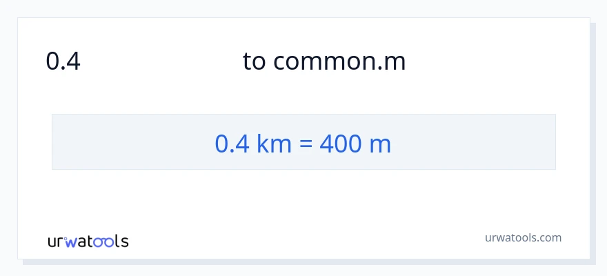 0.4 കിലോമീറ്റർ ൽ നിന്ന് മീറ്ററുകൾ ലേക്ക് പരിവർത്തനം