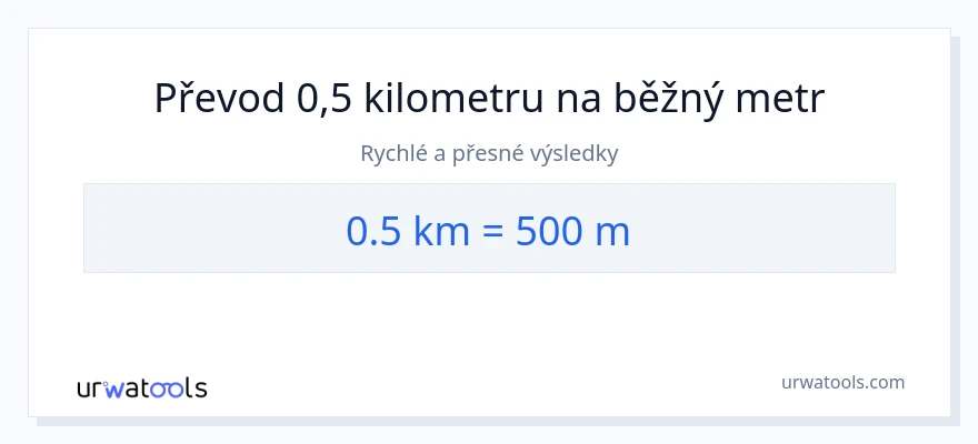 Konverze z kilometry na Měřiče: 0.5