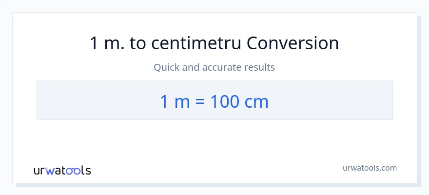 Conversie 1 Metri la Centimetri