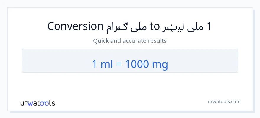 1 ملی لیټرونه ته ملی ګرامونه بدلون