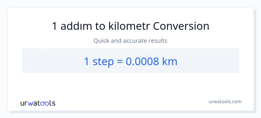 1 addımlar-dən Kilometrlər-ə çevrilmə
