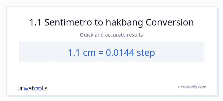 1.1 Mga Sentimetro patungong mga hakbang na conversion