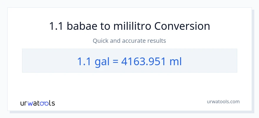 1.1 Mga galon patungong mga mililitro na conversion