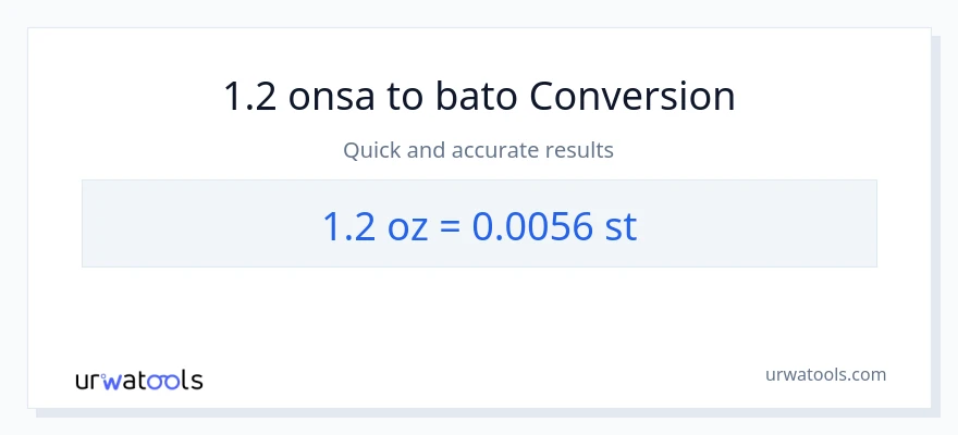 1.2 Mga onsa patungong Mga bato na conversion