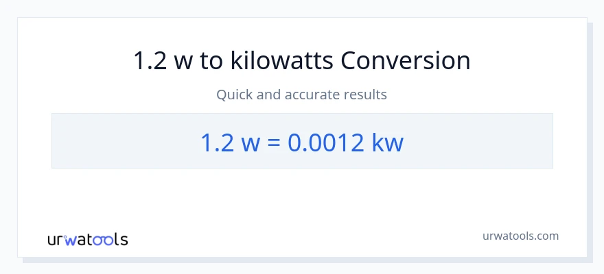 Conversió de 1.2 watts a quilowatts