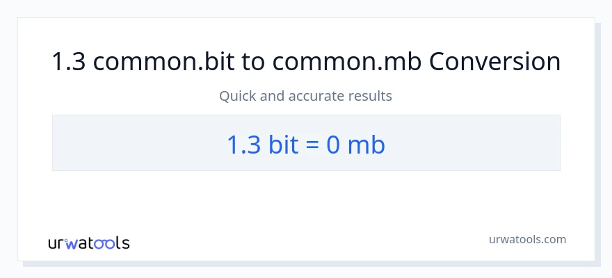 Konwersja 1.3 Bits do Megabytes