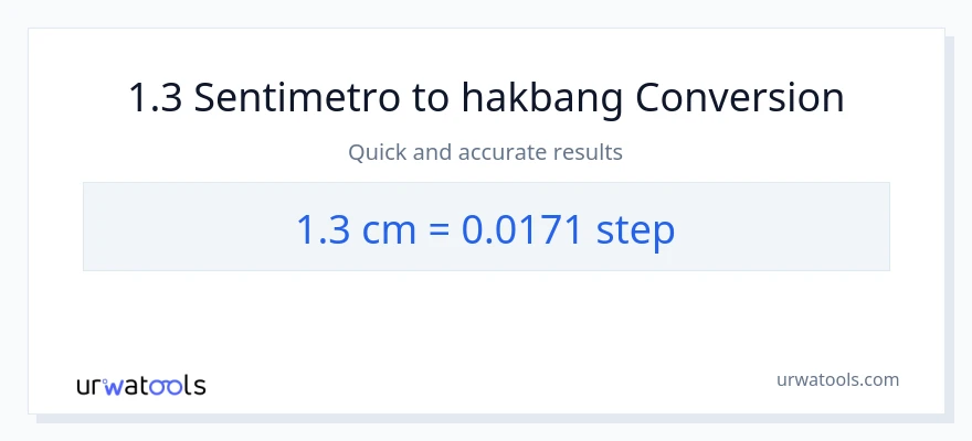 1.3 Mga Sentimetro patungong mga hakbang na conversion