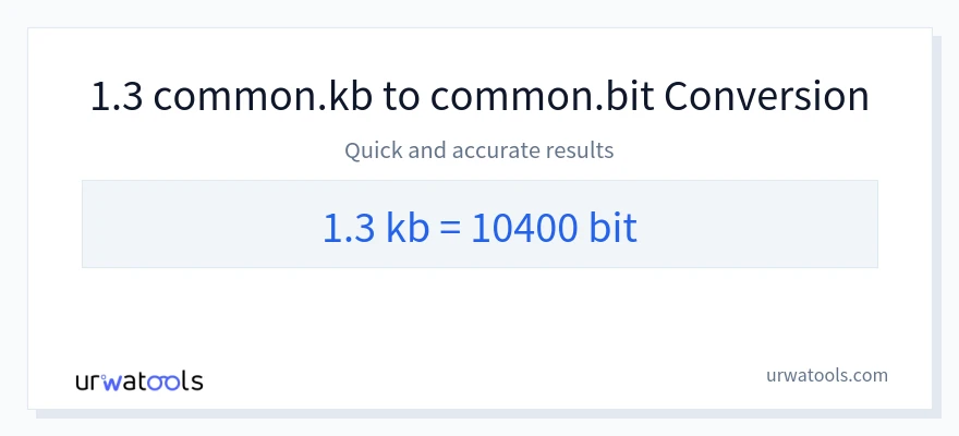 1.3 Kilobytes 到 Bits 轉換