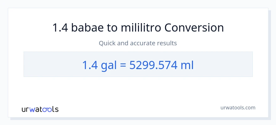 1.4 Mga galon patungong mga mililitro na conversion