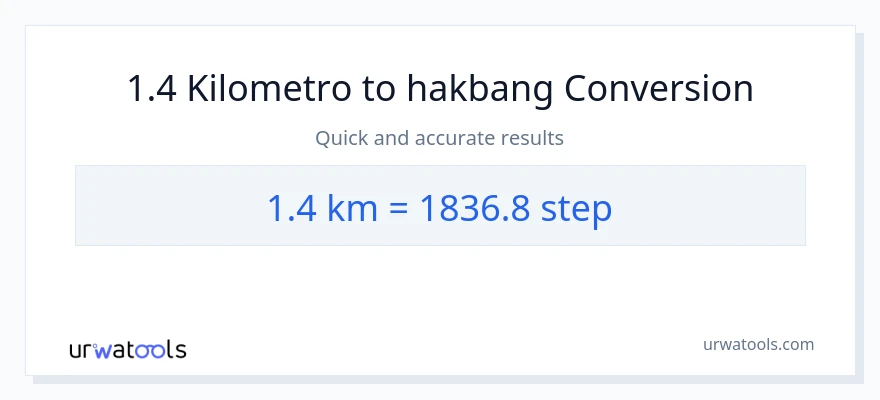 1.4 Kilometro patungong mga hakbang na conversion