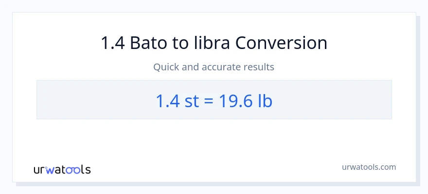 1.4 Mga bato patungong Lbs na conversion