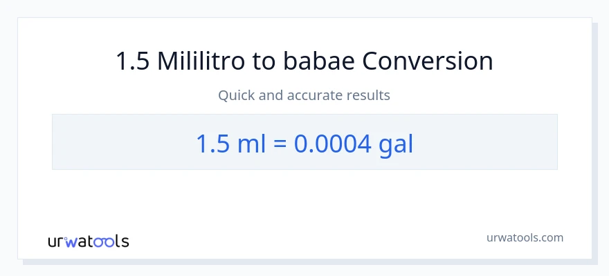 1.5 mga mililitro patungong Mga galon na conversion