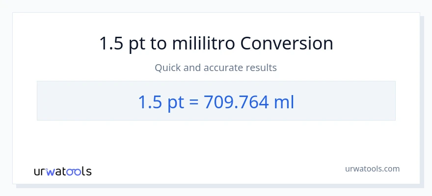 1.5 Pints patungong mga mililitro na conversion
