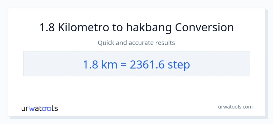 1.8 Kilometro patungong mga hakbang na conversion