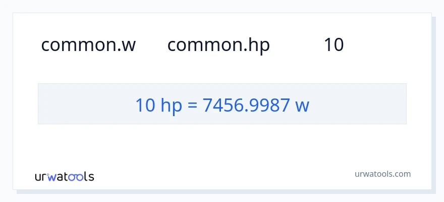تبدیل 10 اسب بخار به وات