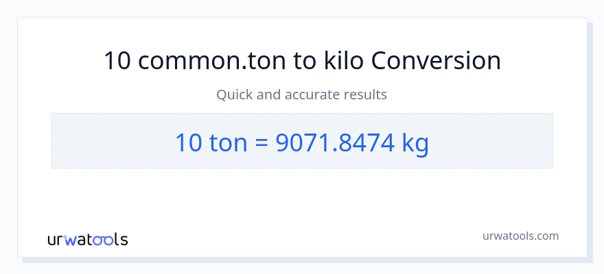 10 Tons patungong kilo na conversion