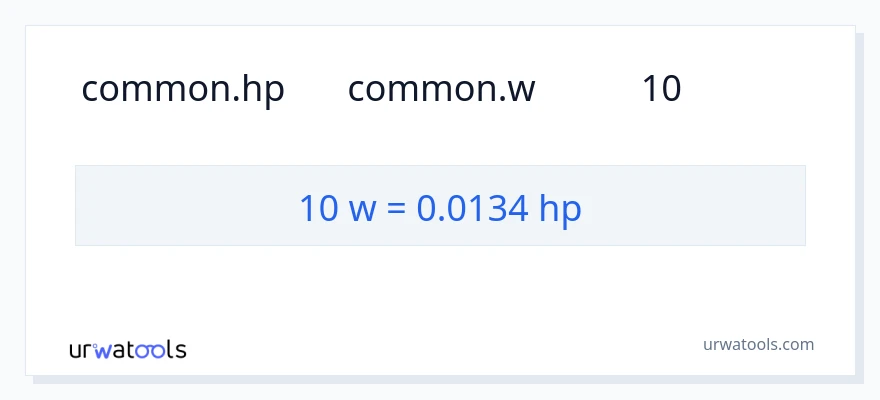 تبدیل 10 وات به اسب بخار