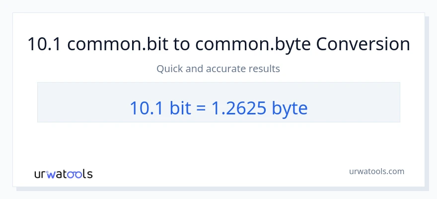 10.1 Bits ته Bytes بدلون