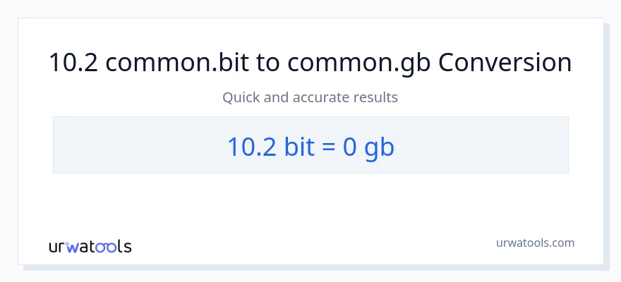 10.2 Bits в Gigabytes преобразование