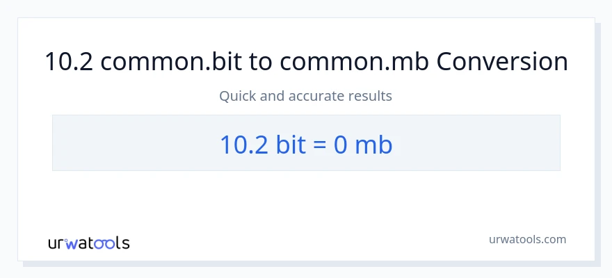 Conversion 10.2 Bits vers Megabytes