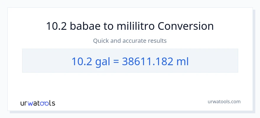 10.2 Mga galon patungong mga mililitro na conversion