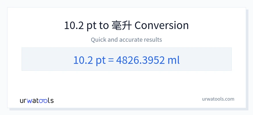 10.2 Pints 到 毫升 轉換