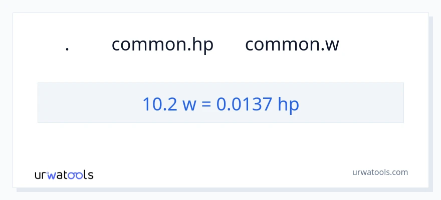 تبدیل 10.2 وات به اسب بخار