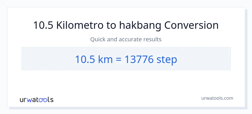 10.5 Kilometro patungong mga hakbang na conversion