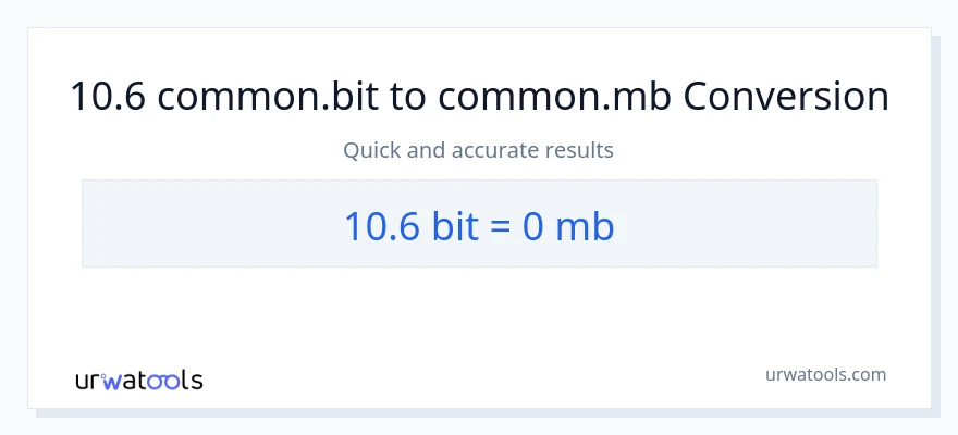 تبدیل 10.6 Bits به Megabytes