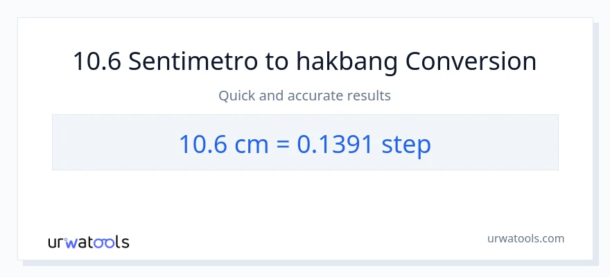 10.6 Mga Sentimetro patungong mga hakbang na conversion