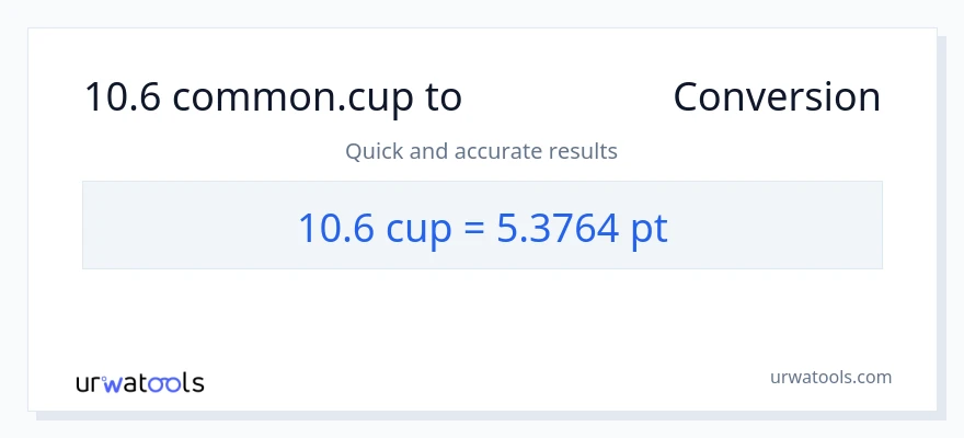 10.6 കപ്പുകൾ ൽ നിന്ന് Pints ലേക്ക് പരിവർത്തനം
