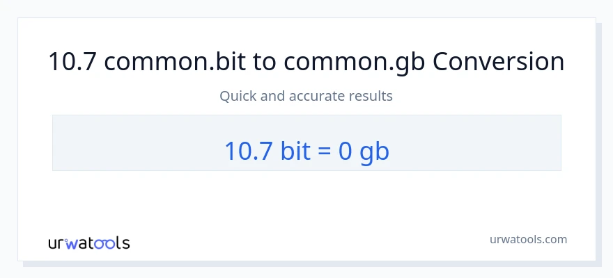 10.7 Bits ته Gigabytes بدلون