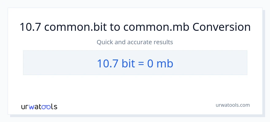 10.7 Bits til Megabytes konvertering
