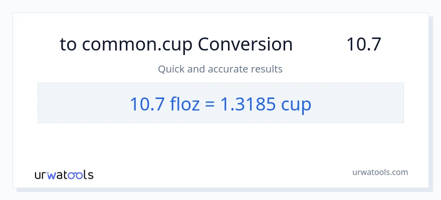 تبدیل 10.7 اونس مایع به فنجان‌ها