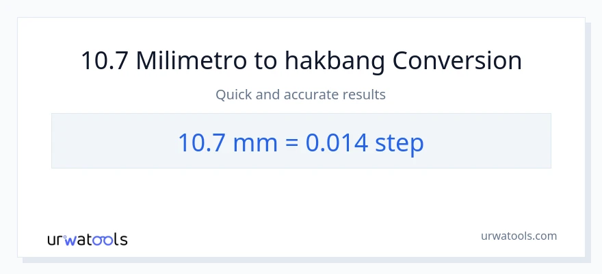 10.7 milimetro patungong mga hakbang na conversion