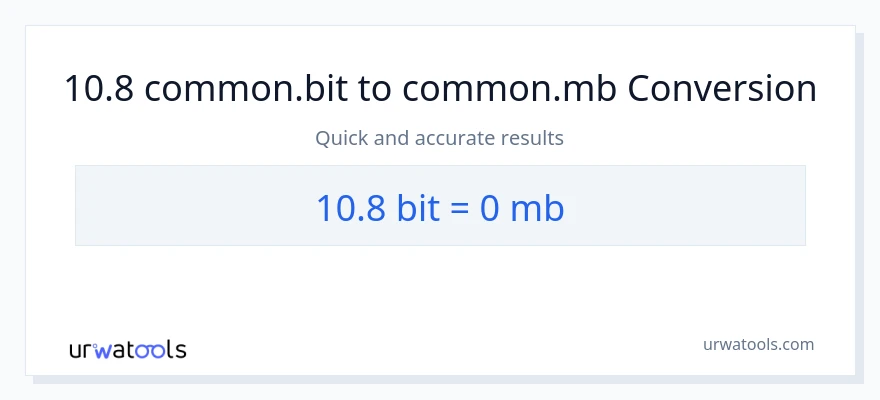 Conversione da 10.8 Bits a Megabytes
