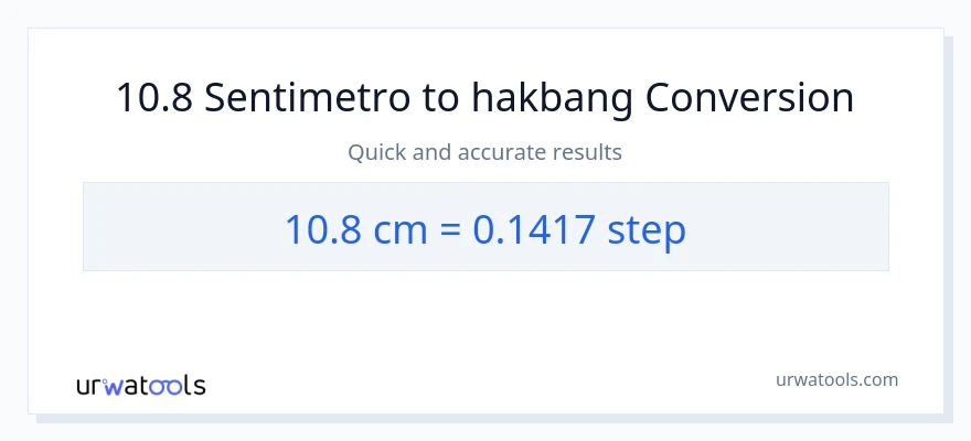 10.8 Mga Sentimetro patungong mga hakbang na conversion