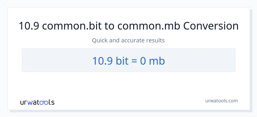 تبدیل 10.9 Bits به Megabytes