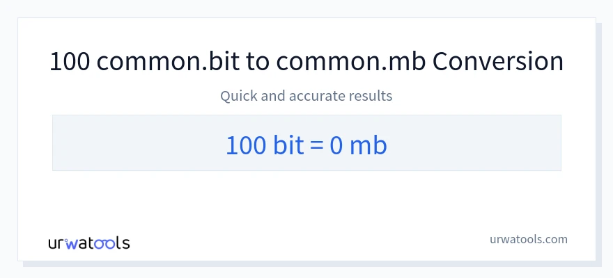 100 Bits 到 Megabytes 轉換