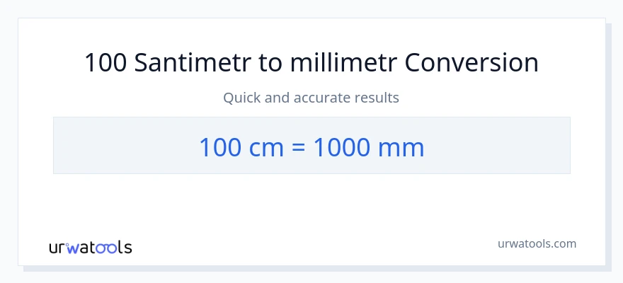 100 Santimetr-dən millimetr-ə çevrilmə