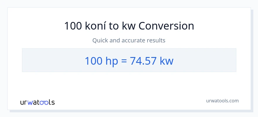 Konverze z koňská síla na kilowatty: 100
