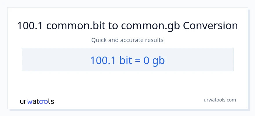 تبدیل 100.1 Bits به Gigabytes