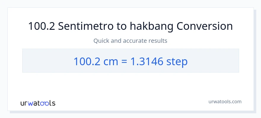 100.2 Mga Sentimetro patungong mga hakbang na conversion