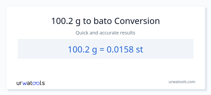100.2 Gramo patungong Mga bato na conversion