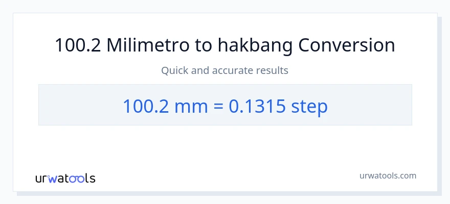 100.2 milimetro patungong mga hakbang na conversion