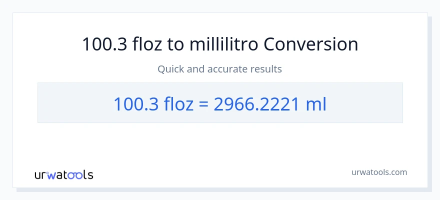 Conversione da 100.3 once fluide a millilitri