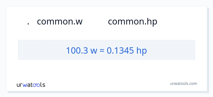 100.3 ওয়াট থেকে অশ্বশক্তি রূপান্তর