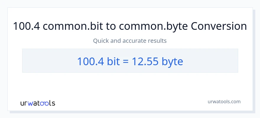 Conversion 100.4 Bits vers Bytes