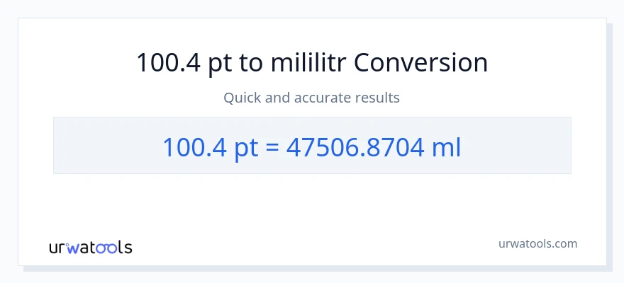 Konwersja 100.4 Pints do mililitry